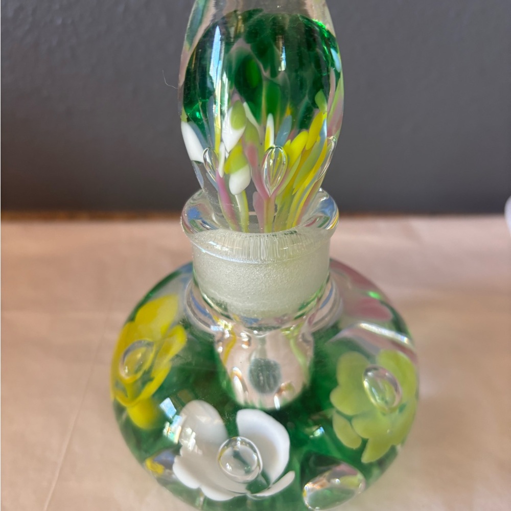 Joe St Clair vintage collectible art glass paper weight perfume bottle